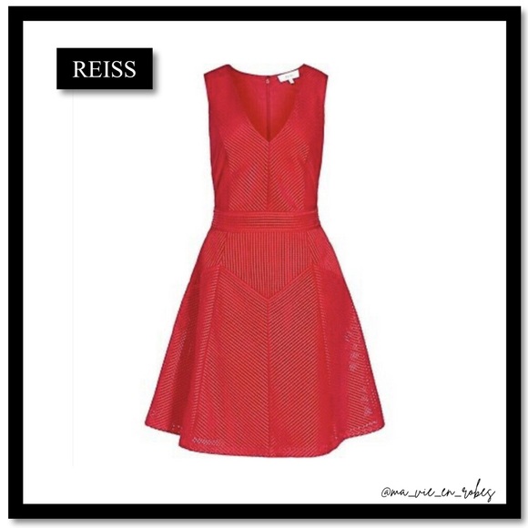 Pretty Red Reiss Dress, Fit and Flare - Picture 1 of 10